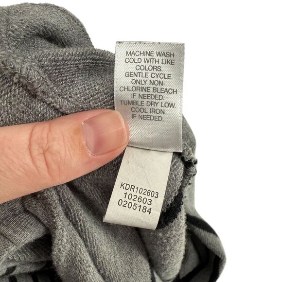 J. Jill Stripe Dress Medium TALL Gray Terry Cotton Long Sleeve Pockets Boho Warm - Picture 13 of 13